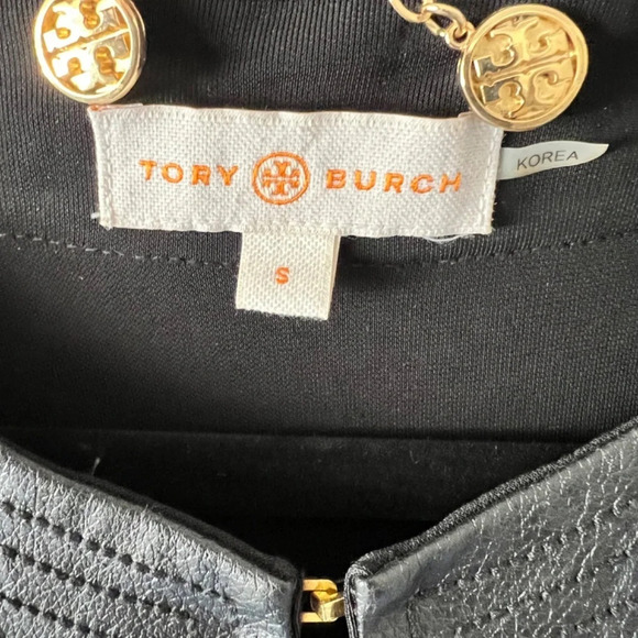 Tory Burch Caroline Faux Leather Trimmed Black Tunic Size Small - Picture 5 of 8